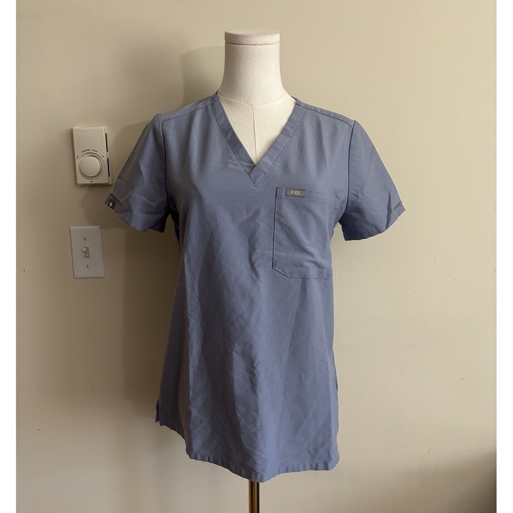 FIGS Caterina Scrub Top Limited Edition Vapor Blue Womens XS V Neck Healthcare